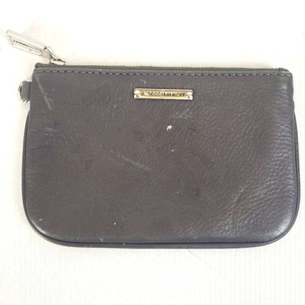 Rebecca Minkoff Gray Leather Coin Purse Wallet Sz S